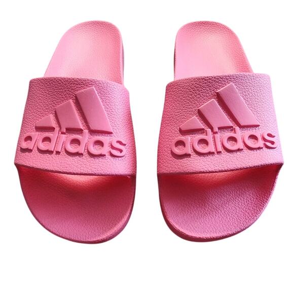 Adidas Adilette Aqua Pink Fusion Slip On Slides M8 W9 - Picture 2 of 8